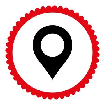 Map Marker flat intensive red and black colors round stamp icon Stock Illustration
