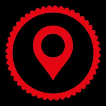 Map Marker flat red color round stamp icon Stock Illustration
