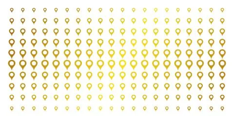 Map Marker Gold Halftone Array Ilustración de archivo