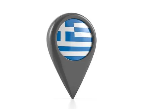 Map marker with Greece flag Stock Illustration