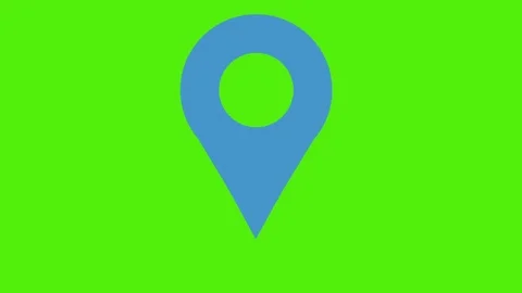 Map marker green screen loop blue Stock Footage 82392377