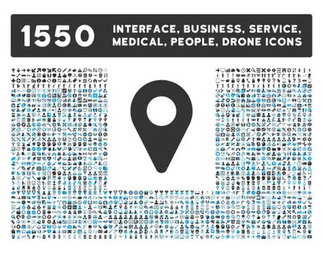 Map Marker Icon and More Interface, Business, Tools, People, Medical, Awards Stock Illustration
