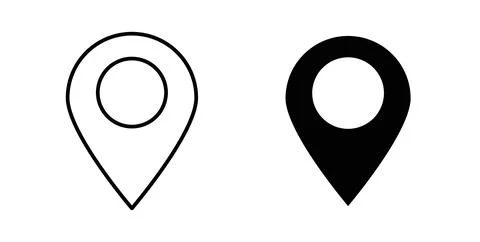 Map marker icon in black and white. vector icon pack for websites Stock Illustration