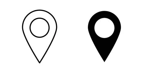 Map marker icon in black and white. vector icon pack for websites Stock Illustration