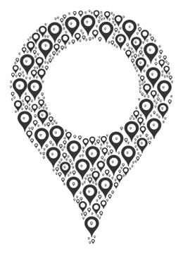 Map Marker Icon Composition 스톡 일러스트
