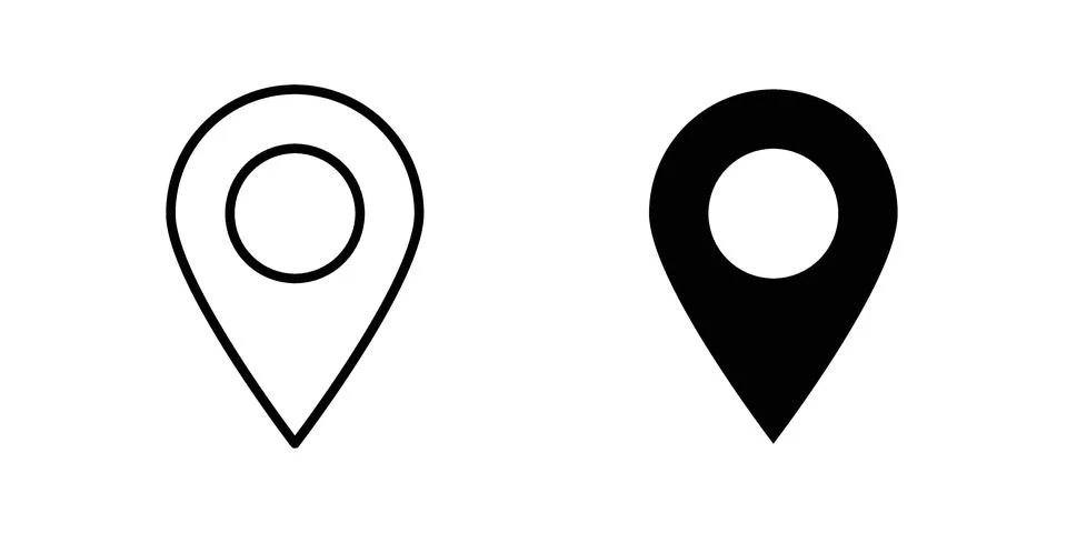 Map marker icon concept logo design collection Stock Illustration