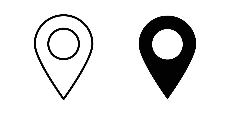 Map marker icon design. Illustration icons in linear and clipart pack Stock Illustration