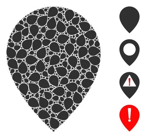 Map Marker Icon Fractal Composition 스톡 일러스트