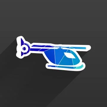 Map marker with icon of a helicopter, vector Stock Illustration