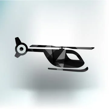 Map marker with icon of a helicopter, vector Stock Illustration