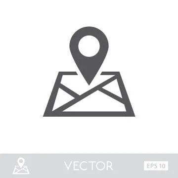 Map with marker icon Stock Illustration