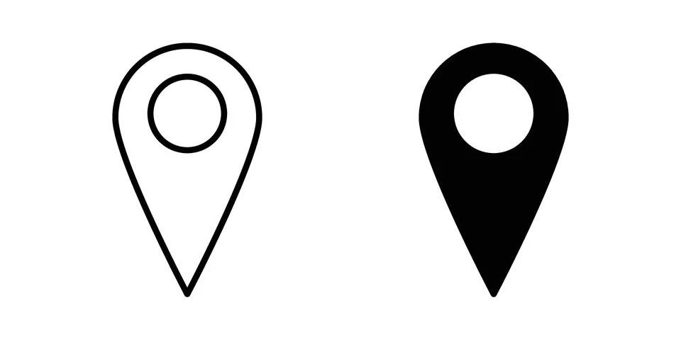 Map marker icon. Outline, flat icons Stock Illustration