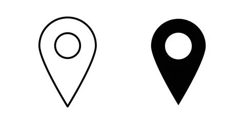 Map marker icon symbol, outline icons Stock Illustration
