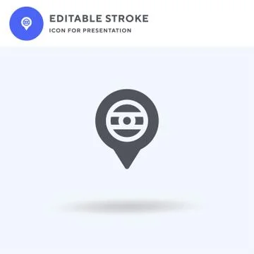 Map Marker icon vector, filled flat sign, solid pictogram isolated on white,  Stock Illustration