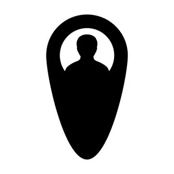 Map marker icon vector male user person profile avatar with location map marker Illustrazione stock