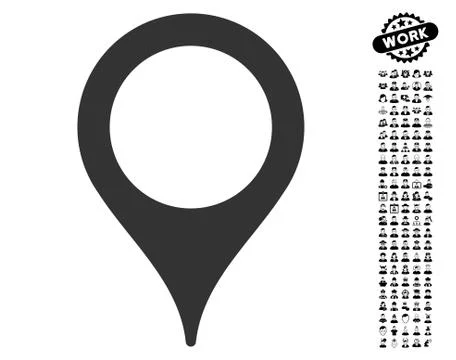 Map Marker Icon with Work Bonus Stock Illustration