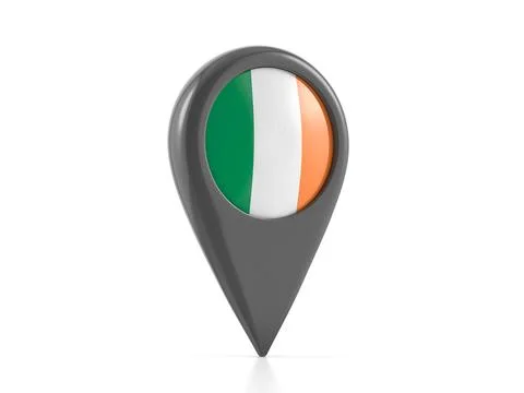 Map marker with Ireland flag Stock Illustration