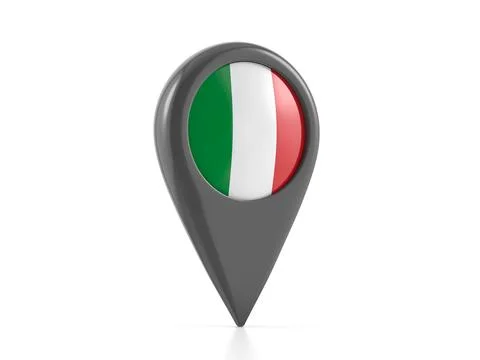 Map marker with Italy flag Stock Illustration