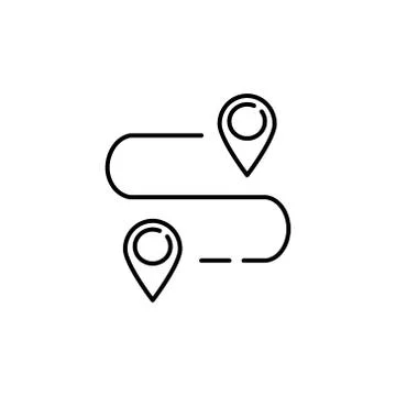 Map marker line icon on the background. Stock Illustration