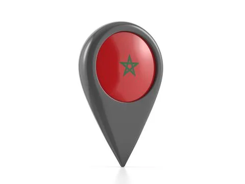 Map marker with Morocco flag Stock Illustration