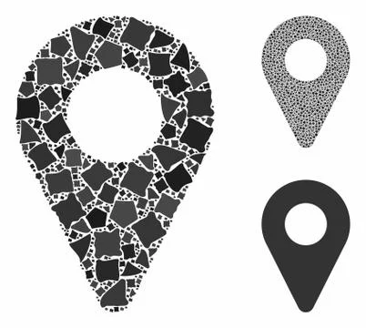 Map marker Mosaic Icon of Abrupt Pieces Illustrazione stock