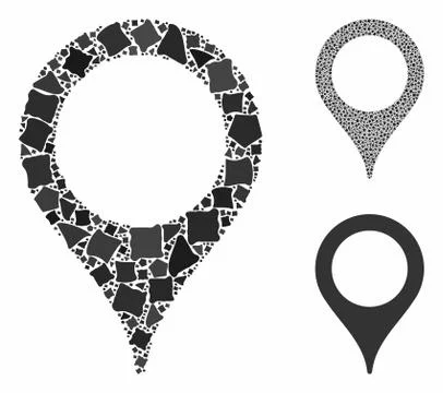 Map marker Mosaic Icon of Abrupt Elements 스톡 일러스트