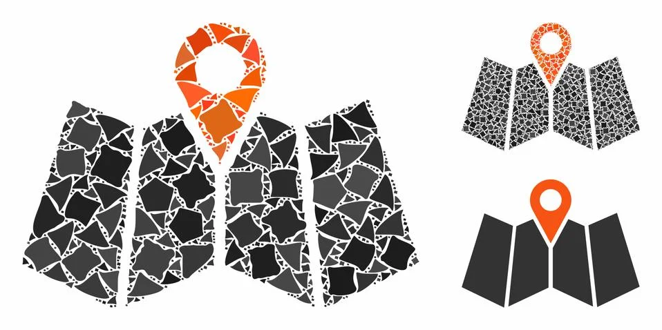 Map marker Mosaic Icon of Bumpy Elements Illustrazione stock