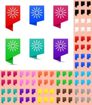 Map marker or pointer, angular marker mock up with soft gradient in different 库存插图