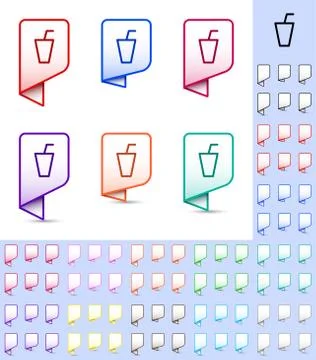 Map marker or pointer, rounded marker mock up with color frame and white back イラスト素材