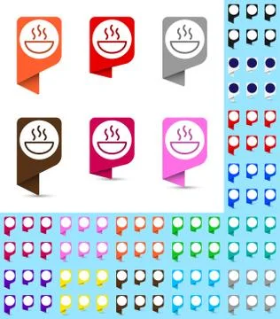 Map marker or pointer, rounded marker mock up with round white background in  イラスト素材