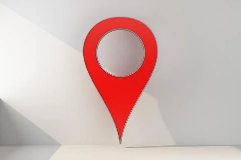 Map marker pin illuminated by the sun Stock Illustration