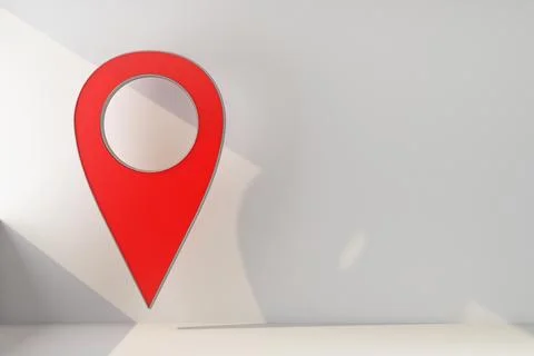 Map marker pin illuminated by the sun Stock Illustration