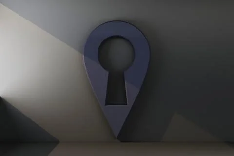 Map marker pin keyhole Stock Illustration