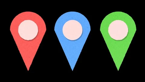 Map Marker Pins with Alpha Channel Stock Footage 106810927