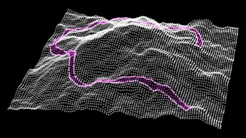 Map marker pointer with dots road  vector Outline style. GPS navigation systems Stock Illustration