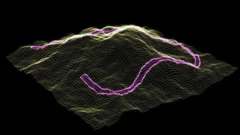 Map marker pointer with dots road  vector Outline style. GPS navigation systems Stock Illustration