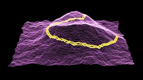 Map marker pointer with dots road  vector Outline style. GPS navigation systems Stock Illustration