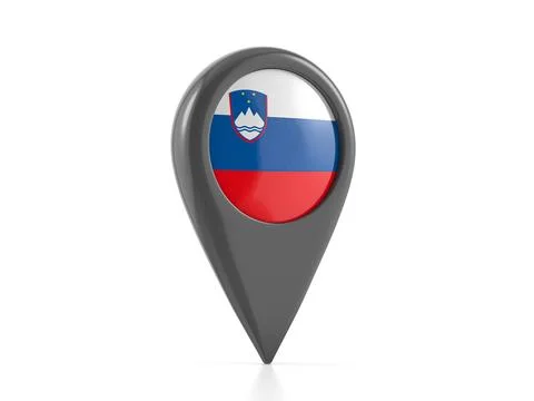 Map marker with Slovenia flag Stock Illustration
