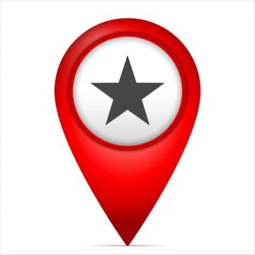 Map marker with star symbol Stock Illustration