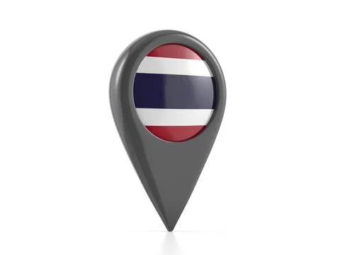 Map marker with Thailand flag Stock Illustration