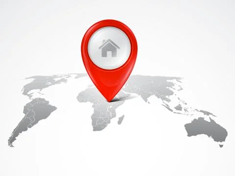 Map marker on the world map Stock Illustration