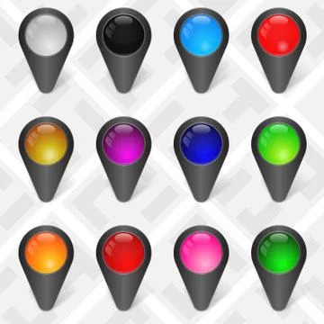 Map Markers. GPS Pointers Illustrazione stock