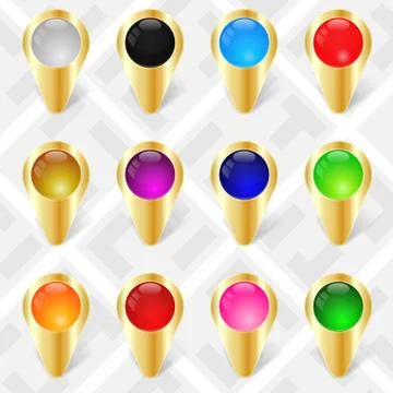 Map Markers. GPS Pointers. Set 3 Stock Illustration