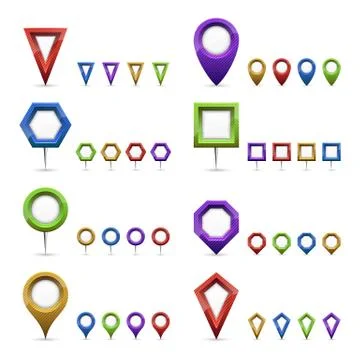 Map markers Stock Illustration