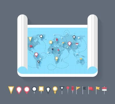 Map markers Stock Illustration