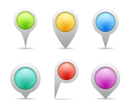 Map Markers Stock Illustration