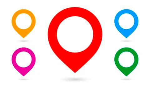 Map markers isolated on white Stock Illustration