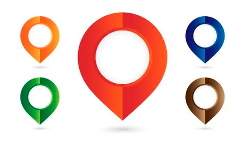 Map markers isolated on white Stock Illustration