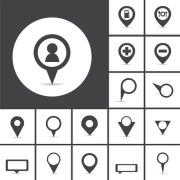 Map markers vector Stock Illustration