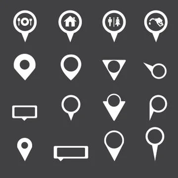 Map markers, vector Stock Illustration